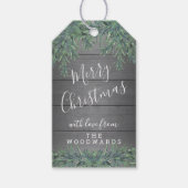 1フォトメリークリスマスグリーン素朴リー白木 ギフトタグ (正面)