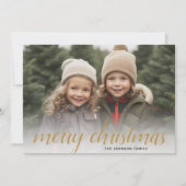 1フォトメリークリスマススクリプト金ゴールドダマスク シーズンカード (正面)