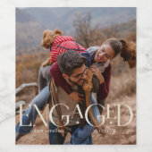 1フォトモダン婚約編集可能カラーオーバーレイ ワインラベル (シングルラベル)