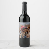 1フォトモダン婚約編集可能カラーオーバーレイ ワインラベル (正面)