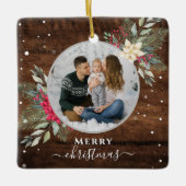 1フォトリースクリスマスオーナメントヴィンテージウッド セラミックオーナメント (正面)