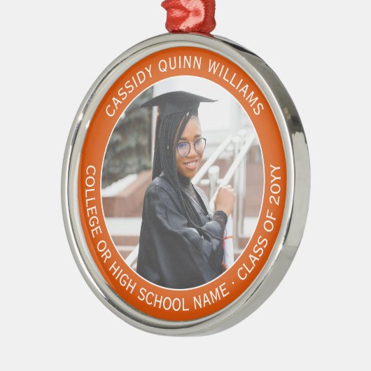 1フォト卒業オエレガントレモダンンジと白 メタルオーナメント (左)