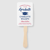 1フォト卒業モダン赤と青 ハンドファン (正面)