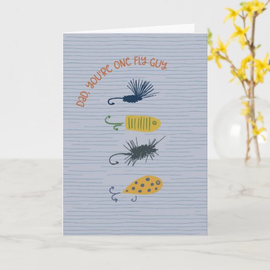 1フライ人手引き父の日帰りグリーティングカード カード (黄色い花)