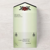 1フランスの招待状で4分の1ゴシック風オリーブ オールインワン招待状 (外側)