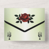 1フランスの招待状で4分の1ゴシック風オリーブ オールインワン招待状 (裏面)