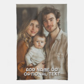 1フルフォトとシンプルChunky文字テンプレート キッチンタオル (縦)