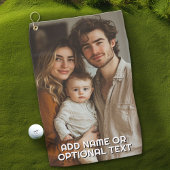 1フルフォトとシンプルChunky文字テンプレート ゴルフタオル