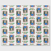 1フレーム写真のクリスマスと幸せな休日 ラッピングペーパー (フラット)