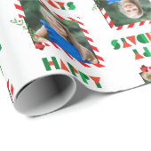 1フレーム写真のクリスマスと幸せな休日 ラッピングペーパー (ロールコーナー)