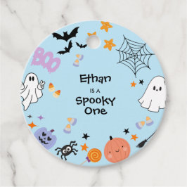 1ブルーハロウィン不気味1st誕生日メッセージカード フェイバータグ