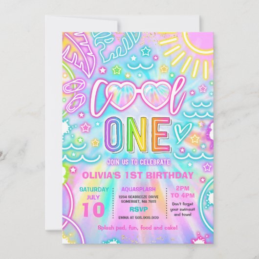 1プクールール1st誕生日パーティー 招待状 (正面)