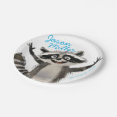 1ベビーターニングのためのRacoonテーマの誕生日パーティー ペーパープレート (アングル)