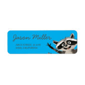 1ベビーターニングのためのRacoonテーマの誕生日パーティー ラベル (正面)