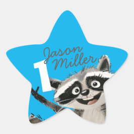 1ベビーターニングのためのRacoonテーマの誕生日パーティー 星シール