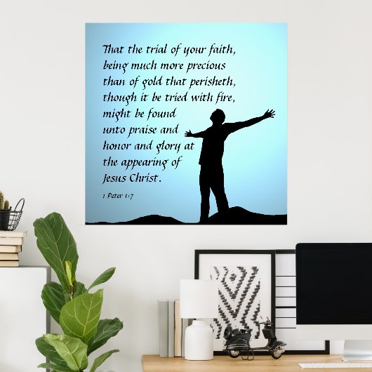 1ペテロ1:7 ポスター (ホームオフィス)