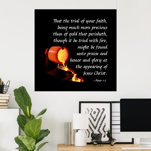 1ペテロ1:7 ポスター (ホームオフィス)