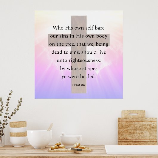 1ペテロ2:24 ポスター (キッチン)