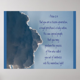 1ペテロ2:9聖なる書物、 経典あなたが選ばれた世代である ポスター