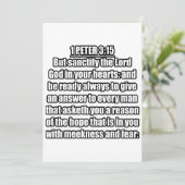 1ペテロ3:15 KJV聖書の聖句 招待状 (スタンド正面)