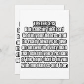 1ペテロ3:15 KJV聖書の聖句 招待状 (正面/裏面)
