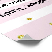 1ペテロ3:3-4内美しいバイブル聖句ピンク ポスター (角)