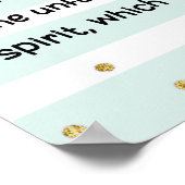 1ペテロ3:3-4内美しいバイブル聖句ミントグリーン ポスター (角)