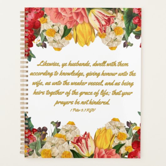 1ペテロ3:7聖書の聖句カレンダープランナー プランナー手帳 (正面)