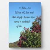 1ペテロ4:8何よりも深く愛し合う フォトプラーク (正面)