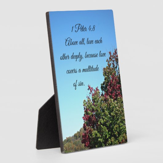 1ペテロ4:8何よりも深く愛し合う フォトプラーク (側面)