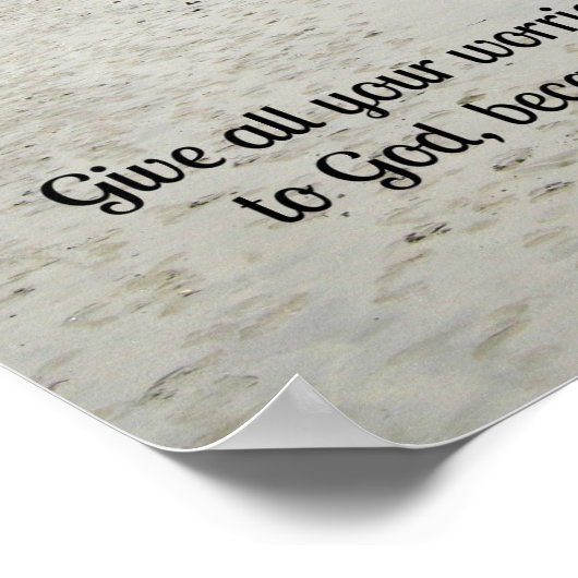 1ペテロ5与え:7あなたの悩み気にと神に対して ポスター (角)