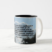 1ペテロ5:10そして、あなたがたが少し苦しんだ後 ツートーンマグカップ (正面右)