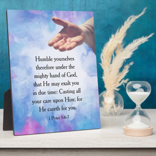 1ペテロ5:6-7 フォトプラーク (側面)