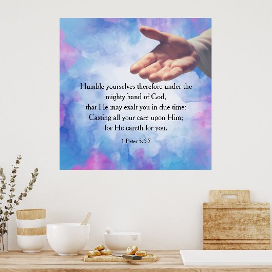 1ペテロ5:6-7 ポスター (キッチン)