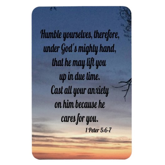 1ペテロ5:6-7 マグネット (縦)