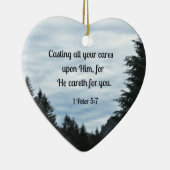 1ペテロ5:7あなたがたの気にすべてを彼に投げ付け… セラミックオーナメント (右)