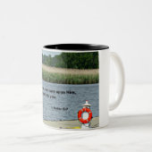 1ペテロ5:7あなたがたの気にすべてを彼に投げ付け… ツートーンマグカップ (正面右)