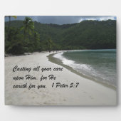 1ペテロ5:7あなたがたの気にすべてを彼に投げ付け… フォトプラーク (正面)