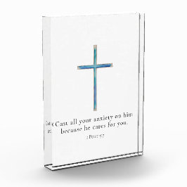 1ペテロ5:7ミニマリストクロス フォトブロック