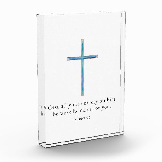 1ペテロ5:7ミニマリストクロス フォトブロック (左)