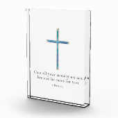 1ペテロ5:7ミニマリストクロス フォトブロック (右)