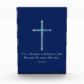 1ペテロ5:7ミニマリストクロス フォトブロック (正面)