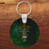 1ペテロ5:7聖書の詩を高める引用文 キーホルダー (正面)