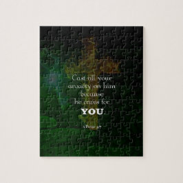 1ペテロ5:7聖書の詩を高める引用文 ジグソーパズル