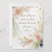 1ペテロ5:7 すべての思いを彼にゆだねなさい 聖書カード カード (正面)