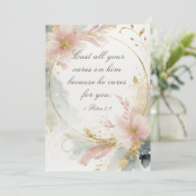 1ペテロ5:7 すべての思いを彼にゆだねなさい 聖書カード