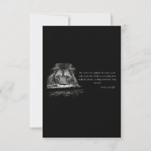 1ペテロ5:8 KJV聖書の聖句の挨拶 カード (正面)