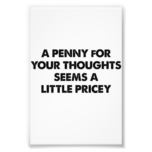 1ペニーの考えは少し高価に見える フォトプリント            (正面)