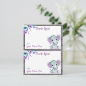 1ページあたり2つのサンキューカードエレファントガールシャワー 招待状 (スタンド正面)