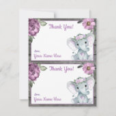 1ページあたり2つのサンキューカードエレファントガールシャワー 招待状 (正面)
